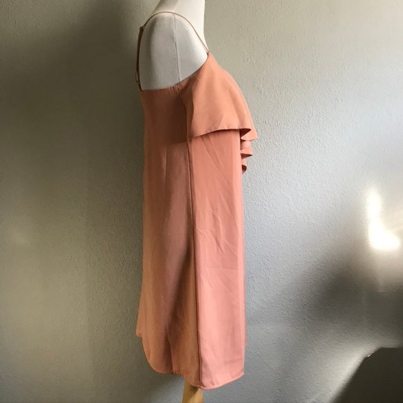 Nude / Peach / Pink Front Ruffle Dress - Picture 3 of 6